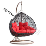 Hanging Basket Rattan Chair Double Indoor Hammock Adult Swing Rocking Chair Lazy Princess Balcony Rocking Chair Household Leisure Black Double