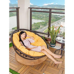 Single Sofa Chair Modern Simple Back Lazy Furniture Living Room Balcony Terrace Creative Snail Chair Rattan Chair Watermelon Rocking Chair Coffee Color
