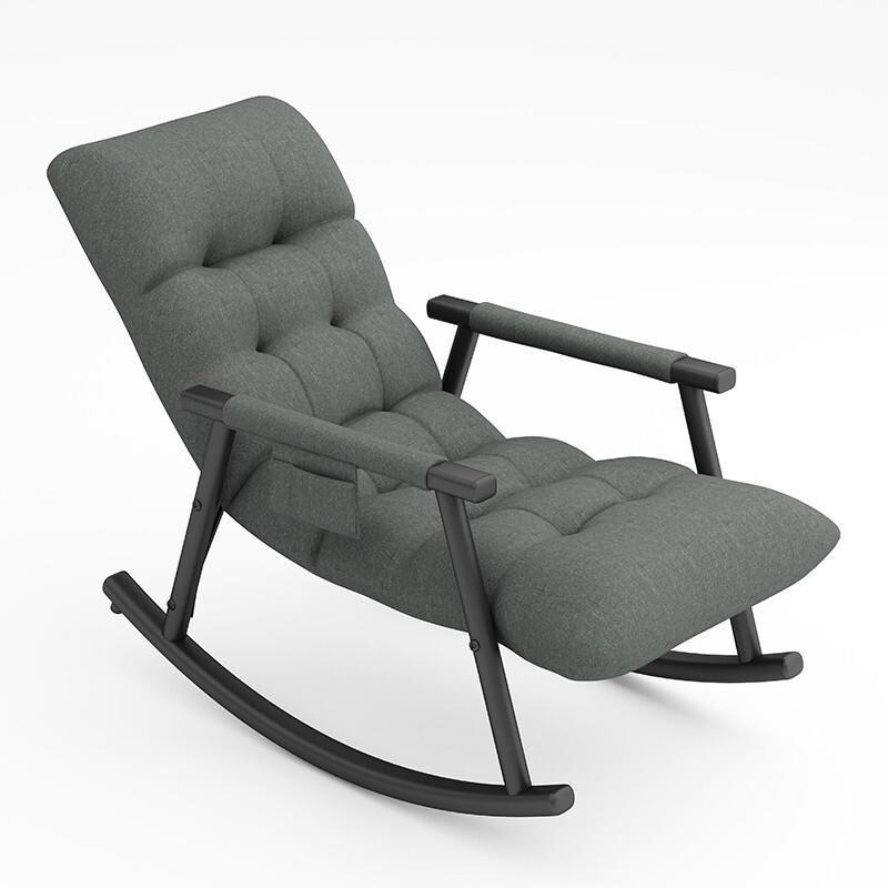 Rocking Chair Household Recliner Nordic Rocking Chair Adult Balcony Leisure Living Room Nap Lazy Light Luxury Snail Sofa Chair Gray