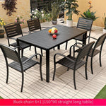 Outdoor Table And Chair Plastic Wood Courtyard Antiseptic Wood Outdoor Table And Chair Combination Flat Armrest 2 Chairs And 60 Round Table