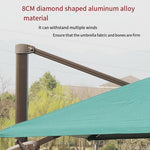 Outdoor Sunshade Large Solar Umbrella Large Outdoor Stall Balcony Terrace Garden Outdoor Umbrella Square 3m Wine Red Water Tank Base