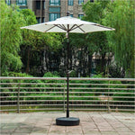 2m Outdoor Sunshade Courtyard Umbrella Hand Balcony Garden Outdoor Beach Umbrella Brown Without Umbrella Seat