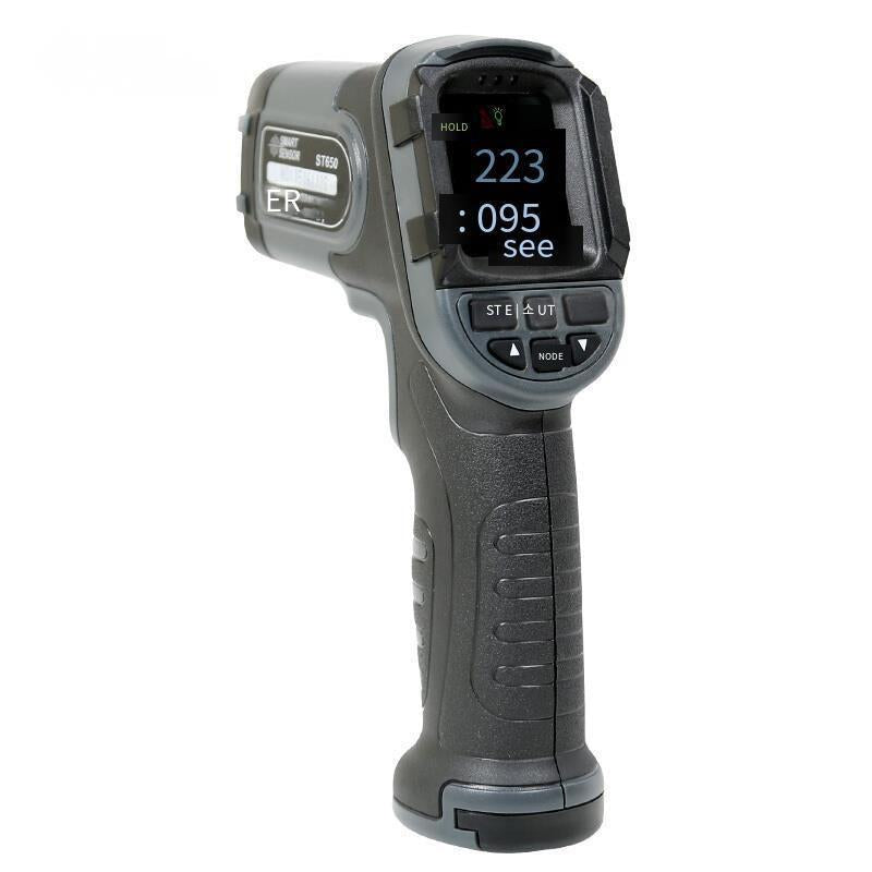 Explosion Proof Infrared Thermometer High Precision Handheld Temperature Measuring Gun Industrial Temperature Measuring Instrument High And Low Temperature Alarm ST650 Temperature Range: - 50 ℃ ~ 680 ℃