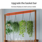 Solid Wood Hanging Flower Rack Living Room Modern Simple Multi-storey Movable Balcony Floor Type Green Rose Rack Indoor Ordinary Belt Wheel 105 [adjustable Floor Height]