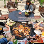 Outdoor Tables And Chairs Smokeless Charcoal Barbecue Rack Combination 8 Square Chair + 230 Aluminum Plate Double Oven Barbecue Table Option Chairs