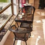 Balcony Table And Chair Small Tea Table Rattan Chair Three Piece Set Leisure Tea Table Courtyard Tengteng Chair 65 Square Table + Two Chairs