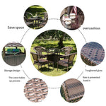 Balcony Table And Chair Small Tea Table Rattan Chair Three Piece Set Leisure Tea Table Courtyard Tengteng Chair 65 Square Table + Two Chairs