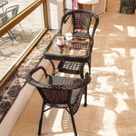 Balcony Table And Chair Small Tea Table Rattan Chair Three Piece Set Leisure Tea Table Courtyard Tengteng Chair 65 Square Table + Two Chairs