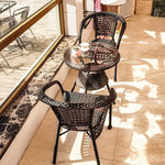 Balcony Table And Chair Small Tea Table Rattan Chair Three Piece Set Leisure Tea Table Courtyard Tengteng Chair 65 Square Table + Two Chairs