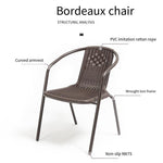 Outdoor Barbecue Cast Aluminum Table And Chair Villa Garden Outdoor Courtyard Iron Combination 6 Bordeaux Chair + 1 Aluminum Grill Round 122cm