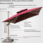 2.5m Outdoor Sunshade Umbrella Courtyard Umbrella Villa Roman Umbrella Sentry Box Umbrella