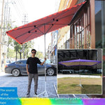 Outdoor Sunshade Large Sunshade Outdoor Stall Square Folding Rain Proof Inclined Umbrella Green Inclined 3x2 Thickened Silver Glue 6 Bone