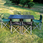 Outdoor Table And Chair Folding Portable Folding Outdoor Portable Ultra Light Car Picnic Self Driving Camping Aluminum Alloy Seven Piece Combination