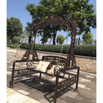 Outdoor Cast Aluminum Swing Courtyard Balcony Villa Furniture Terrace Swing Hanging Chair Rocking Chair Full Cast Aluminum Swing