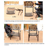 Outdoor Table Chair Courtyard European Style Cast Aluminum Terrace Outdoor Garden Iron Furniture Balcony Leisure 1 Table 2 Chair