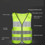 Reflective Vest, Safety Warning Vest, Reflective Clothing For Traffic Road, Personal Protective Fluorescent Yellow For Patrol Driver