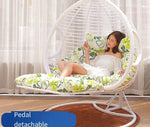 Hanging Basket Rattan Chair Hanging Chair Swing Cradle Chair Hanging Orchid Drop Chair Balcony Indoor Hammock Single Double Adult Single White Rattan