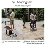 Outdoor Table And Chair Combination Leisure Courtyard Terrace Rattan Tea Table 90 CM Square Table + 4 Upgrade Rattan Chair