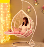 Hanging Chair Family Balcony Lazy Chair Leisure Bird's Nest Hammock Hanging Basket Rattan Chair Rocking Chair Indoor Chair Swing Rocking Chair White