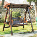 Outdoor Swing Chair Anticorrosive Solid Wood Hanging Chair Family Indoor And Outdoor Wooden Top Swing Rocking Chair Wooden Ceiling Swing