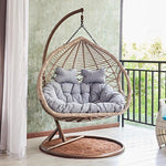 Double Basket Rattan Chair Hanging Chair Household Hammock Indoor Bird's Nest Balcony Swing Courtyard Outdoor Net Red Cradle Chair Double Single Pole