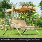 Outdoor Swing Hanging Chair Iron Rocking Chair Garden Iron Outdoor Balcony Courtyard Rattan Herringbone Three Person Swing Part Of The Free Cushion