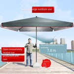 Outdoor Sunshade Courtyard Sunshade Big Umbrella Stall Commercial Large Square Umbrella Anti Pinch Hand Blue 2.0 * 2.0 M