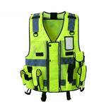 Reflective Vest, Traffic And Road Administration Protective Vest, Patrol Net, Breathable Fluorescent Clothing, Multifunctional Reflective Vest, Fluorescent Yellow