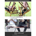 Outdoor Solid Wood Swing Courtyard Rocking Chair Balcony Anti-corrosion Swing Double Hanging Chair Hammock With Ceiling Luxury Swing