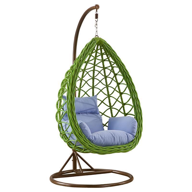 Outdoor Balcony Hanging Chair Swing Single Person Hanging Basket Rattan Chair Indoor Bird's Nest Hammock Lazy Cradle Chair Bird's Nest Chair Green