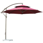 Outdoor Sunshade Courtyard Umbrella Open-air Stall Outdoor Balcony Garden Umbrella Roman Umbrella Diameter 3 M Iron Single Top Wine Red