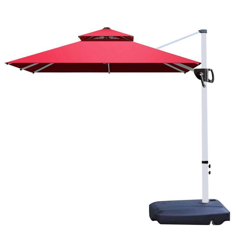 Outdoor Sunshade Umbrella Courtyard Umbrella Villa Garden Roman Umbrella Sentry Box Stall Umbrella Rain Advertising Umbrella 2.2m Square Wine Red