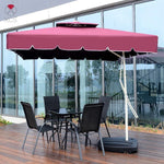 Outdoor Sunshade Courtyard Umbrella Anti Ultraviolet Umbrella Sentry Box Umbrella Folding Big Sunshade Beach Umbrella 2.2 M Square Wine Red