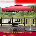 Outdoor Sunshade Courtyard Umbrella Anti Ultraviolet Umbrella Sentry Box Umbrella Folding Big Sunshade Beach Umbrella 2.2 M Square Wine Red