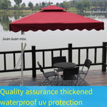 Outdoor Sunshade Courtyard Umbrella Anti Ultraviolet Umbrella Sentry Box Umbrella Folding Big Sunshade Beach Umbrella 2.2 M Square Wine Red