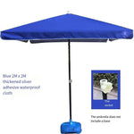 Large Outdoor Sunshade Umbrella Stall Umbrella Sun Umbrella Courtyard Umbrella Square Umbrella Beach Umbrella Blue 2 M * 2 M (No Base)