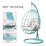 Hanging Basket Hanging Chair Family Iron Swing Indoor Balcony Outdoor Net Red Bird's Nest Lazy Cradle Chair Hanging Bed Lake Blue