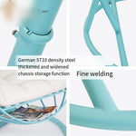 Hanging Basket Hanging Chair Family Iron Swing Indoor Balcony Outdoor Net Red Bird's Nest Lazy Cradle Chair Hanging Bed Lake Blue