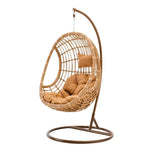 Hanging Basket Rattan Chair Household Bird's Nest Hanging Orchid Chair Bedroom Single Rocking Chair Thick Line Retro Yellow Send Cushion
