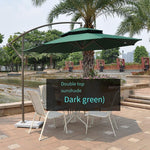 2.7m Double Top Umbrella Coffee Color With Marble Base Stall Umbrella Big Sun Umbrella Balcony Umbrella Banana Umbrella