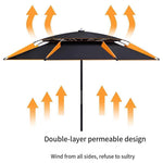 Large Fishing Umbrella 2.6m 2.4 Universal Rain Proof Sunscreen Outdoor Fishing Umbrella Folding Thickened Blue Double-layer Reinforced Buckle Frame Black Glue Sunscreen