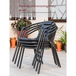 Outdoor Tables And Chairs Courtyard Three Piece Set Combined Tables And Chairs 4 + 1 [70cm Black Silk Round Table]