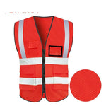 Scarlet Breathable Mesh Multi Pocket Reflective Vest Traffic Protection Reflective Vest Warning Clothing Construction Road Maintenance