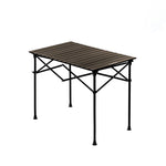 Outdoor Folding Tables And Chairs Outdoor Portable Aluminum Alloy Folding Table Set Barbecue Self Driving Picnic Table Tan