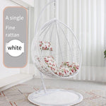 Hanging Chair Hanging Basket Rattan Chair Double Swing Balcony Rocking Chair Indoor Lazy Rocking Chair Single White Rattan Without Armrest
