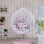 Hanging Basket Rattan Chair Bird's Nest Hanging Chair Balcony Outdoor Swing Lazy Bedroom Drop Cradle Chair Single With Armrest (black)