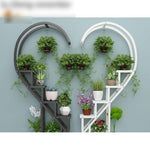 [light Luxury And High-end] Balcony Flower Rack Iron Multi-layer Heart-shaped Circular Flower Rack Multi-layer Indoor Living Room Simple Modern Love Flower Rack Net Red Iron Balcony Heart-shaped Cabinet With Legs (1.93m High)