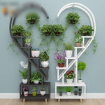 [light Luxury And High-end] Balcony Flower Rack Iron Multi-layer Heart-shaped Circular Flower Rack Multi-layer Indoor Living Room Simple Modern Love Flower Rack Net Red Iron Balcony Heart-shaped Cabinet With Legs (1.93m High)