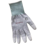 Dust Free Gloves PU Coating Finger Carbon Fiber Electronics Factory Assembly Gloves Gray M
