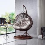 Leisure Hanging Basket Hanging Basket Swing Rattan Chair Balcony Cradle Chair Indoor Courtyard Leisure Rocking Chair Double Pole Coffee